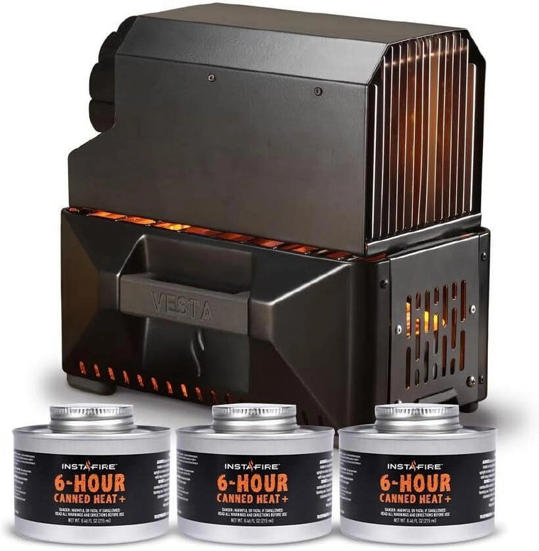 VESTA Compact Self-Powered Heater and Stove for Camping, Indoor/Outdoor Use, Off-Grid Living and Emergencies